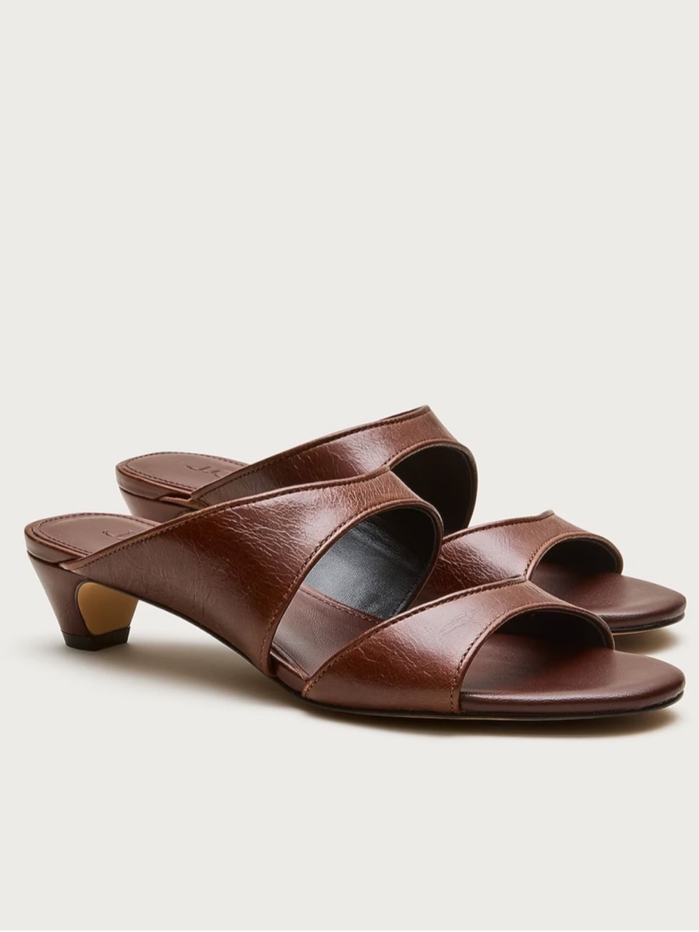 New J. Crew Double-strap kitten heels in Italian leather castagna brown CR927 9